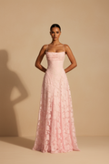 Francesca – Long Lace Fit Elegant Pink Dress