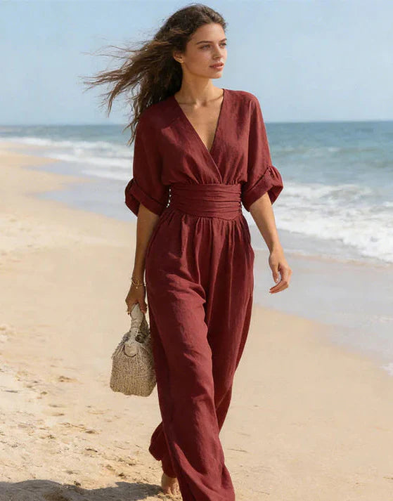 Daniela | Elegant V-Neck Wide-Leg Jumpsuit