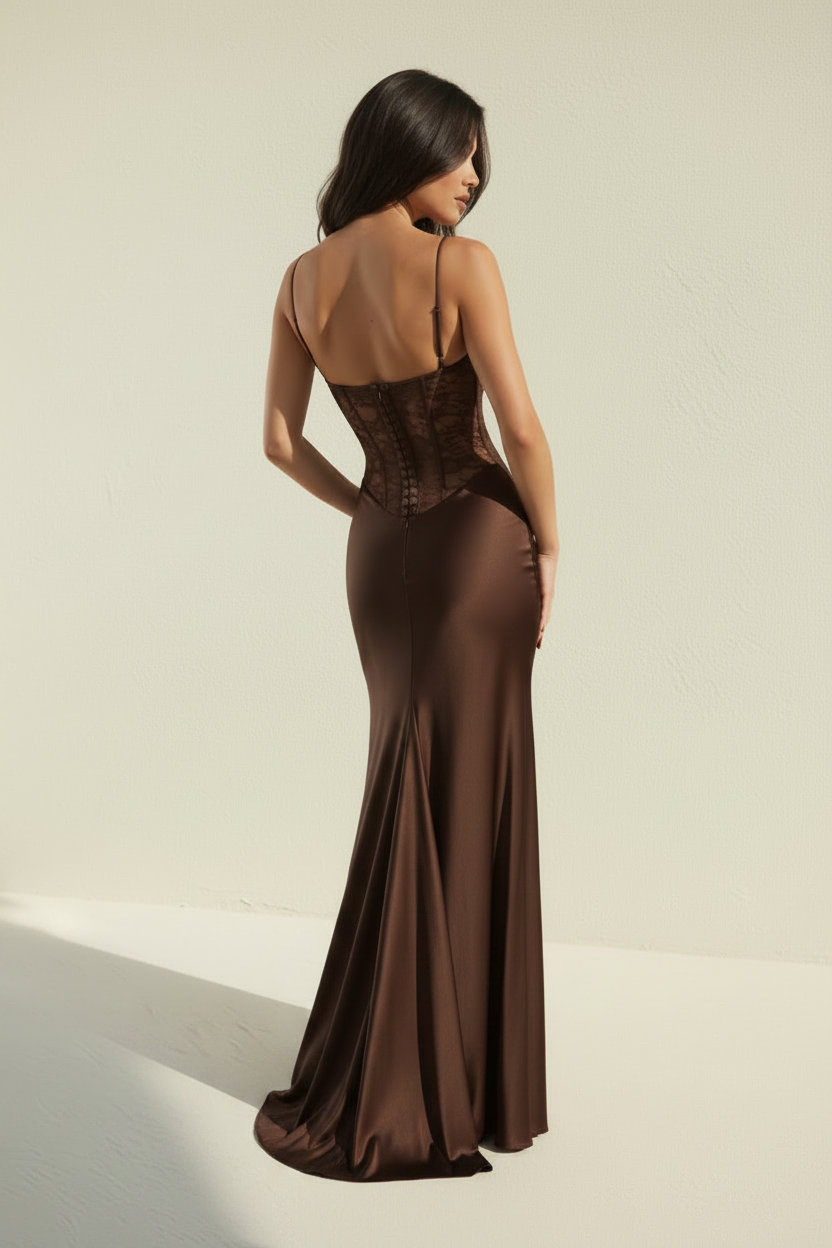 Velour – Maxi Lace Effect Silhouette Dress