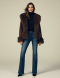 Romina | Elegant Winter Faux Fur Jacket in Brown