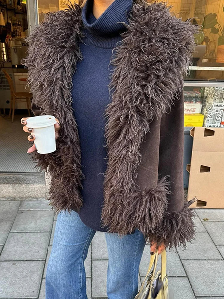 Romina | Elegant Winter Faux Fur Jacket in Brown