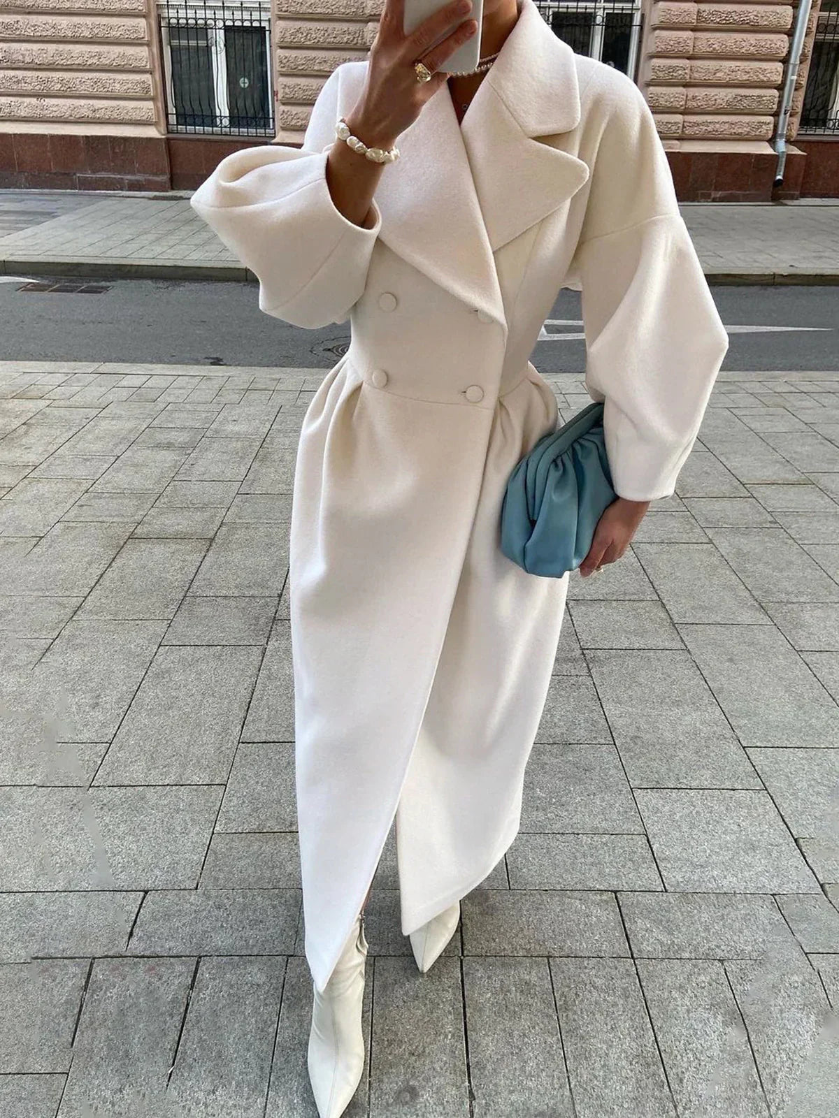 Giacinta | Long Tailored Double Coat-Breasted