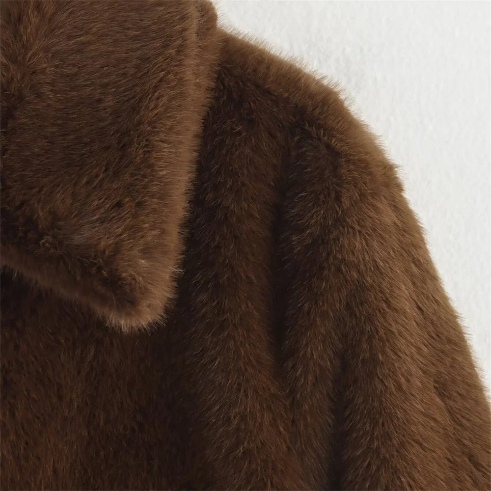 Orfea | D'Effect in Faux Fur Brown Jacket