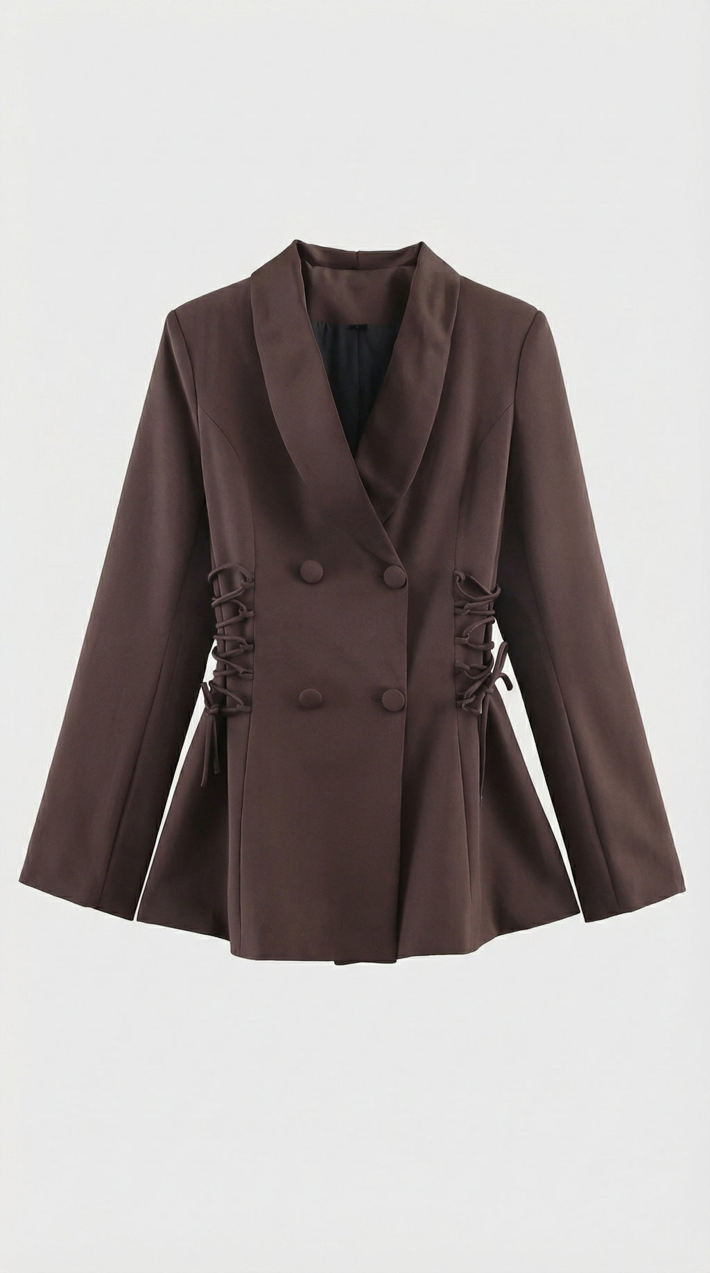 Lea | Tailored Brown Blazer with Fastening Laterale