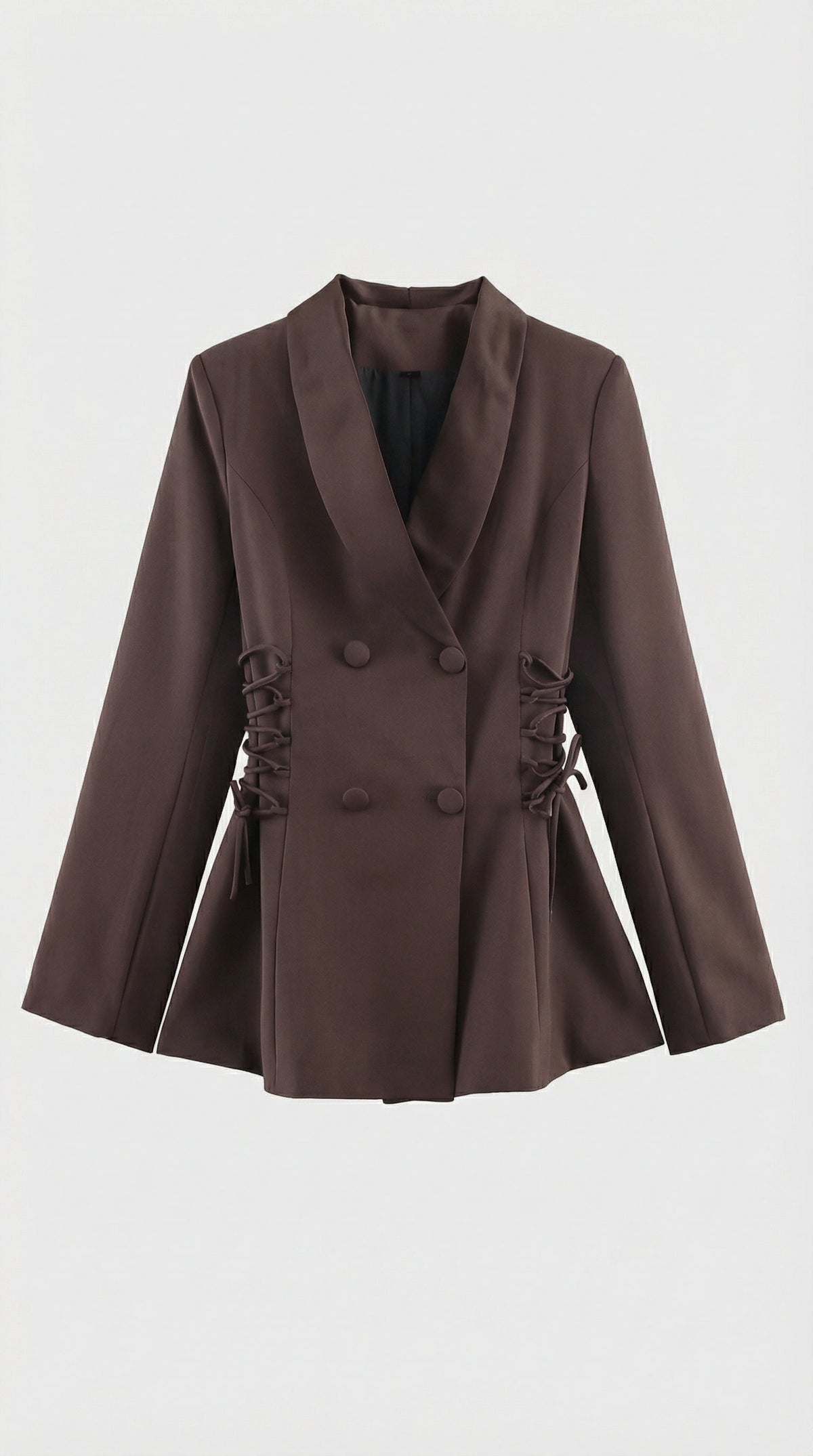 Lea | Tailored Brown Blazer with Fastening Laterale