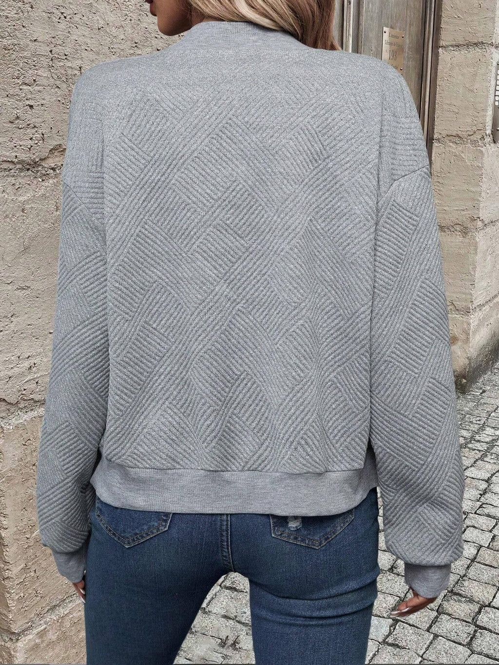 Onorata | Lightweight Textured Bomber Jacket with Zip
