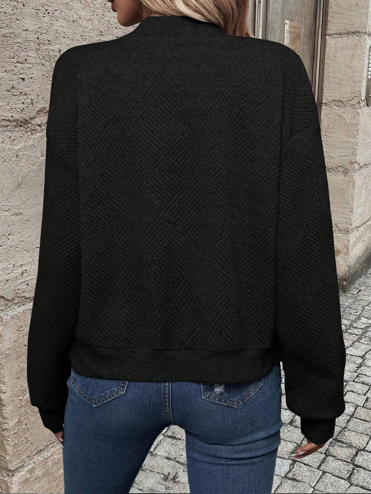Onorata | Lightweight Textured Bomber Jacket with Zip