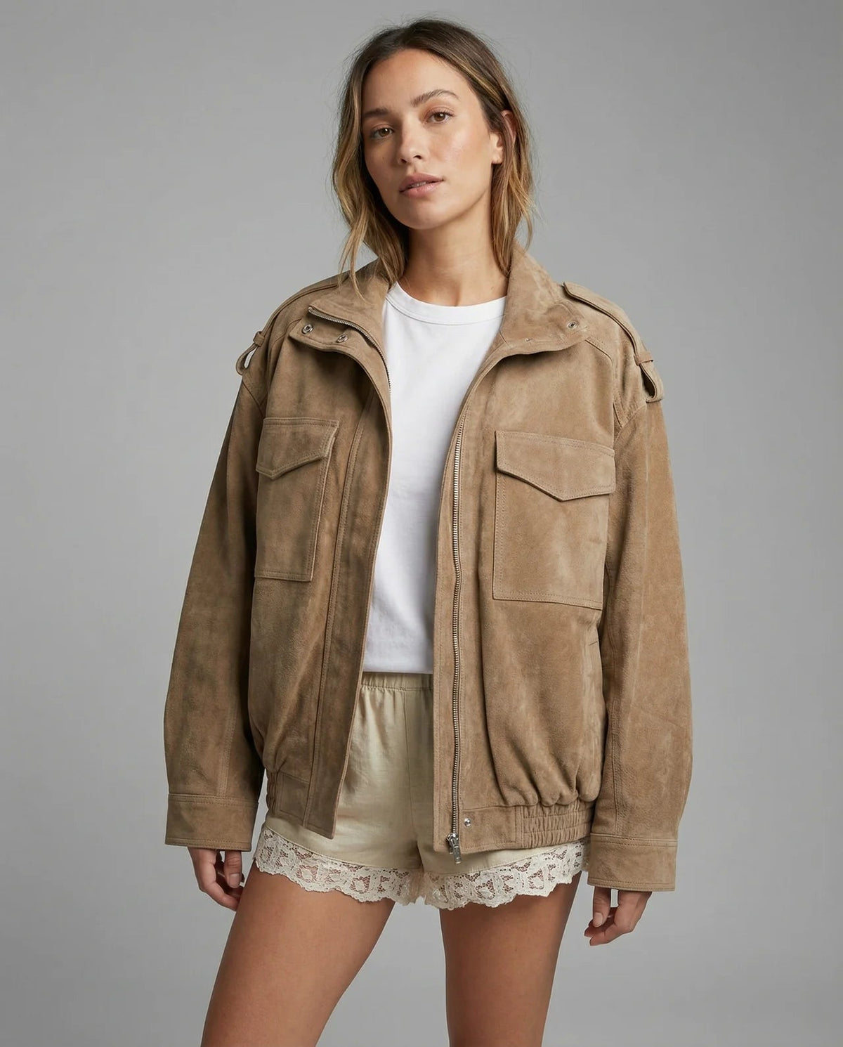 Nunziata | Khaki Vintage Bomber Jacket for Strada