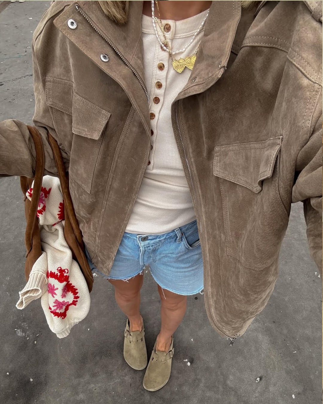 Nunziata | Khaki Vintage Bomber Jacket for Strada